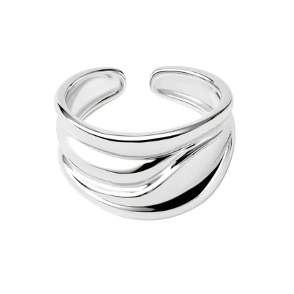 ANILLO BIFURCADO DE ACERO BLANCO