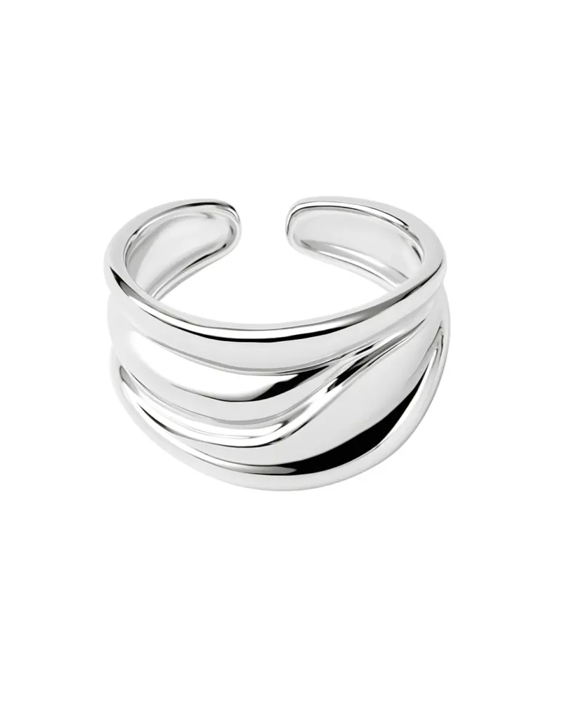 ANILLO BIFURCADO DE ACERO BLANCO