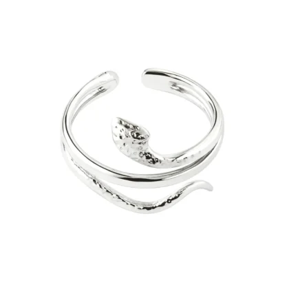 ANILLO SERPIENTE ACERO-BLANCO
