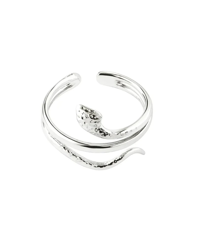 ANILLO SERPIENTE ACERO-BLANCO