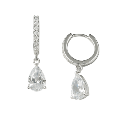 AROS LÁGRIMA DE PLATA 925 CON CIRCONITAS